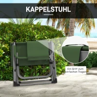 Outsunny Składany Krzesło Campingowe z Bocznym Stolikiem, Uchwytem na Kubek, Lekkie, Metalowa Rama, 81Dł x 51Szer x 87Wys cm, Zielony(m-4)