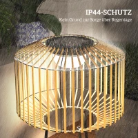 Outsunny Tuinlamp, Zonne- & USB-voeding, Automatische inschakeling, Plantenplank, Bruin/Zwart(m-8)