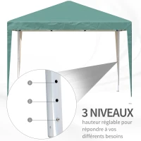 Outsunny Barnum Vert Pliant Sans Parois 3 x 3 x 2,55 m(m-7)