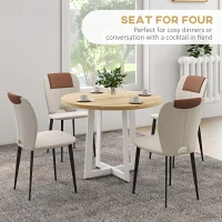 Homcom Masa Rotunda Moderna – Pentru 4 Persoane, Ideala Bucatarie(m-4)