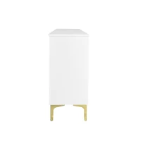 Credenza Elegante con 6 Cassetti, Dettagli Dorati e Piedini per Soggiorno, Bianco(m-9)