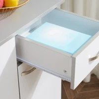 HOMCOM  Armário de Cozinha com Prateleira Ajustável para Microondas 101x39x180 cm Branco(m-9)