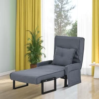 Poltrona Letto 3 in 1, Divano Letto, Chaise Longue Trasformabile, per camere da letto e soggiorni, Grigio(m-1)
