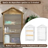 Outsunny Dulap de depozitare în aer liber cu acoperiș(m-4)