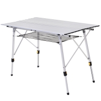 Outsunny Mesa Dobrável de Piquenique para Acampamento de Alumínio Altura Ajustável Espaço para 4 Pessoas 120x70x58-73 cm