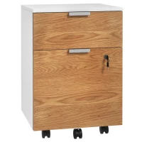 HOMCOM Two-Drawer Lockable Filing Cabinet - Wood Effect(m-11)