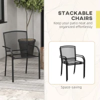 Set de 2 scaune de grădină Outsunny, scaune de exterior stivuibil(m-5)