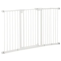 PawHut Hondenhek, Uitschuifbaar, Stevig, Met Verlengstukken voor Tuin of Terras, voor Huisdierenliefhebbers, Wit(m-1)