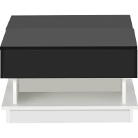 Mesa de Centro Multiuso Moderna con Acabado Brillante Color Blanco y Negro(m-9)