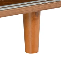 Mueble Zapatero de Ratán con 2 Puertas y Estantes Regulables Color Nogal(m-10)