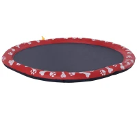 PawHut Hondenbad, met waterspuit, opvouwbaar, antislip, stevig, kunststof, Ø150 cm, Rood(m-10)