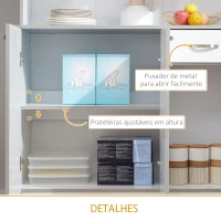 HOMCOM  Armário de Cozinha com Prateleira Ajustável para Microondas 101x39x180 cm Branco(m-6)