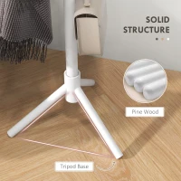 HOMCOM Eight-Hook Wooden Coat Rack - White(m-5)