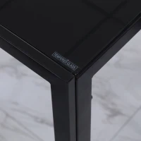 HOMCOM Modern Rectangular Dining Table for 4 People Glass Kitchen Table with Tempered Glass Top and Metal Legs for Dining Room, Living Room (Chairs Not Included)(m-8)