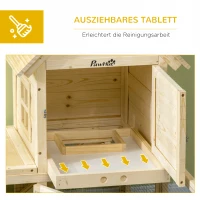 PawHut Konijnenhok met 1 Trap, 1 Nestkast, 1 Bodemlade, 151,5 x 106 x 97 cm(m-6)
