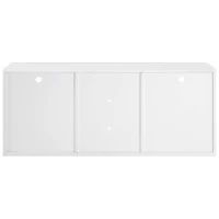 Mobile Porta TV LED con 2 Armadietti e 5 Ripiani Aperti, Illuminazione LED 16 Colori, per TV fino a 55 Pollici, Bianco(m-8)