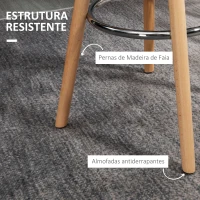 HOMCOM Conjunto de 2 Bancos de Bar Estofado em PU Bancos Altos de Cozinha com Pés de Madeira para Cozinha 38,5x42,5x91cm Branco(m-6)