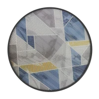 Outsunny Φ60 Garden Table, with Glass Printed Tabletop - Multicolour(m-7)