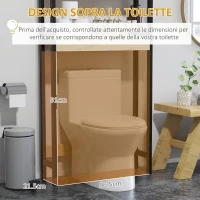 HOMCOM Mobile Sopra WC con Armadietto 2 Ante a Doghe e Ripiano Aperto, 60x21.5x172cm, Colore Legno(m-5)