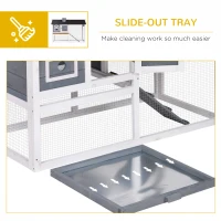 PawHut Rabbit Hutch Wood Bunny Cage for Outdoor Indoor w/ Pull Out Tray Run Box Ramp(m-7)