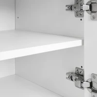 Tavolo da Trucco con Specchio LED e Illuminazione, Tre Cassetti e Un'Anta, in Legno Pressato, 100x40x124 cm, Bianco(m-10)