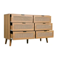 Credenza Elegante con 6 Cassetti, per Camera da Letto e Ufficio, 120x40x76,5 cm, Noce(m-5)