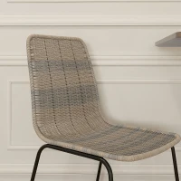 HOMCOM Set din 2 Scaune de Sufragerie, Scaune de Bucătărie, Stil Boem cu Spătar Jos, Picioare din Oțel, 48x55x85 cm, Galben(m-8)