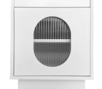 Tavolo da Trucco con Specchio LED e Illuminazione, Tre Cassetti e Un'Anta, in Legno Pressato, 100x40x124 cm, Bianco(m-8)