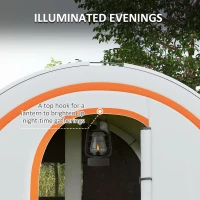 Outsunny 3000mm Waterproof Camping Tent, 5-6 Man Family Tent with Living and Bedroom, Carry Bag Included, Cream and Orange(m-5)