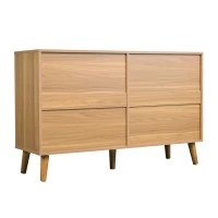Credenza Elegante con 6 Cassetti, per Camera da Letto e Ufficio, 120x40x76,5 cm, Noce(m-7)