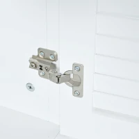 Credenza Moderna in MDF Laccato con 2 Ante e 3 Cassetti, Maniglie in Metallo, 120x35x80 cm, Bianco(m-9)