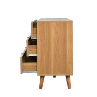 Credenza Elegante con 6 Cassetti, per Camera da Letto e Ufficio, 120x40x76,5 cm, Noce(m-6)