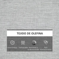 Outsunny Conjunto de 2 Cojines para Tumbona de Jardín 183x55x7 cm Desenfundables Lavables y Acolchados Almohadillas de Algodón para Sillas de Jardín Terraza Balcón Gris(m-4)