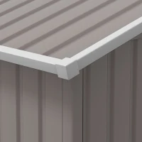 Outsunny Magazie de Gradina cu Usi Duble Glisante si Acoperis Inclinat, Sopron de Gradina din Otel si PP, 3.4x4x2m, Gri(m-9)