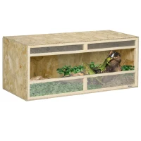 PawHut Terrarium dla gadów/płazów, Drzwi przesuwne ze szkła, Kratki wentylacyjne, 120x50x50cm(m-10)