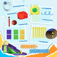 Outsunny Aufblasbare Hüpfburg mit Gebläse Hüpfburg mit Wasserrutsche XXL Wasserpark für Kinder von 3 bis 8 Jahren  Kletterwand Trampolin Outdoor Garten 395 x 355 x 235 cm(m-7)