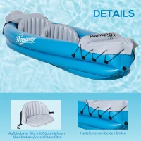 Outsunny aufblasbare Kajaks 2-Personen Schlauchboot Kanu mit Luftkammer Unisex kunststoff Stahl Blau Grau(m-5)
