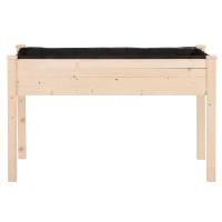 Outsunny Jardinière sur Pieds Potager dim. 122L x 56l x 76H cm Inserts d'irrigation + Feutre de Drainage Inclus Bois Massif Sapin(m-10)