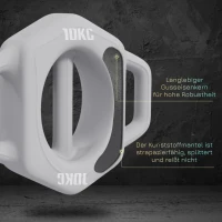 SPORTNOW 3-in-1 multifunctionele halter, 10 kg, antislip, geurvrij, kunststof coating, ijzeren kern, grijs(m-7)