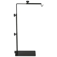PawHut Regulowany stojak na lampę grzewczą do terrarium, 40x15x95cm, Czarny(m-9)
