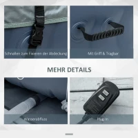 Outsunny Whirlpool für 4 Personen Heizung Bubble Spa Massage 930L Inkl. 108 Massagedüsen Abdeckung In- & Outdoor rund Weiß+Blau Ø180 x 68H cm(m-6)