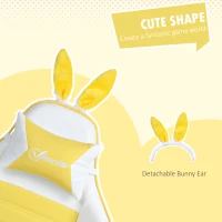 Vinsetto Racing Gaming Chair, Reclining PU Leather Computer Chair with Removable Rabbit Ears, Footrest, Headrest and Lumber Support, Yellow(m-4)