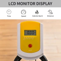 HOMCOM Exercise Bike, with 6kg Flywheel Belt Drive, Adjustable Resistance, LCD Display - Yellow(m-4)