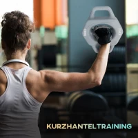 SPORTNOW 3-in-1 multifunctionele halter, 10 kg, antislip, geurvrij, kunststof coating, ijzeren kern, grijs(m-4)