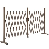Outsunny Scherengitter Absperrgitter Scherensperre ausziehbar 52-405cm Garten Alu Braun H103,5cm(m-1)