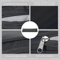 Outsunny Almofada para Banco de Exterior 110x46x5cm Capa Removível e Lavável Almofada Acolchoada para Banco Duplo de Jardim Terraço Cinza(m-5)