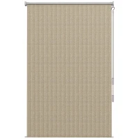 Outsunny Buitenrolgordijn, 120 x 185 cm, met Handslinger, Wand-/Plafondmontage, Aluminium Frame, Beige(m-10)