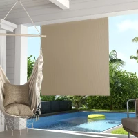 Outsunny Zewnętrzna Roleta, Montaż na Suficie/Ścianie, Korba Ręczna, Outdoor, Rama Aluminiowa, 183 x 185 cm, Beżowa(m-2)
