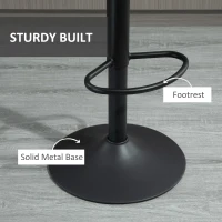 HOMCOM Bar Stools Set of 2, Swivel Counter Height Barstools with Back, Adjustable Bar Chairs, Breakfast Dining Stools for Kitchen Island Counter with Adjustable Steel Footrest & Base, Grey(m-6)