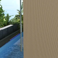 Outsunny Zewnętrzna Roleta, Montaż na Suficie/Ścianie, Korba Ręczna, Outdoor, Rama Aluminiowa, 183 x 185 cm, Beżowa(m-9)